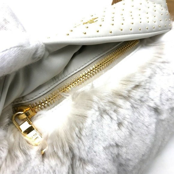 PRADA Party bag Clutch bag fur / Leather Off-White - Picture 3 of 6
